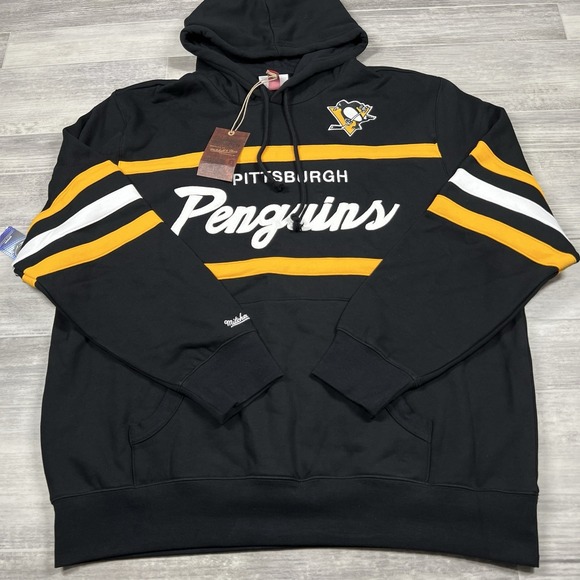 Mitchell & Ness Pittsburgh Penguins Men's 2XL Throwback Head Coach Black Hoodie